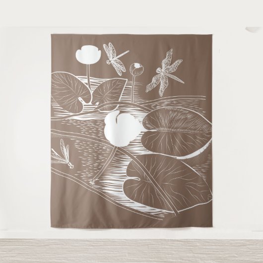 Tenture Murale Gravure de nénuphars (Devant)