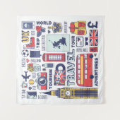 Tenture Murale Griffonnages de voyage de l'Angleterre (Devant)