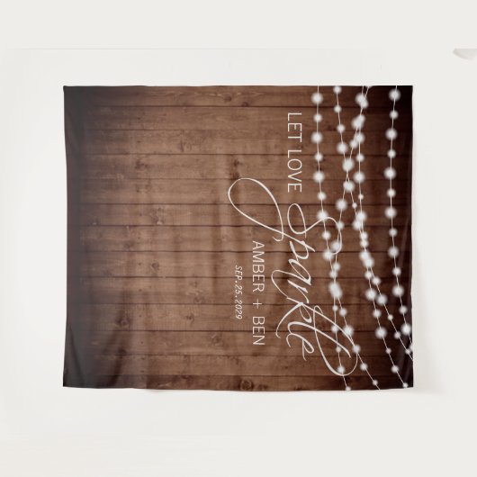 Tenture Murale Guirlande Lumineuse en Bois Rustique de Grange Mar (Devant (Horizontal))