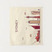 Tenture Murale Horizon de griffonnage de Sydney, Australie | (Devant)