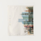 Tenture Murale Horizon de ville de Bruxelles, Belgique | (Devant)