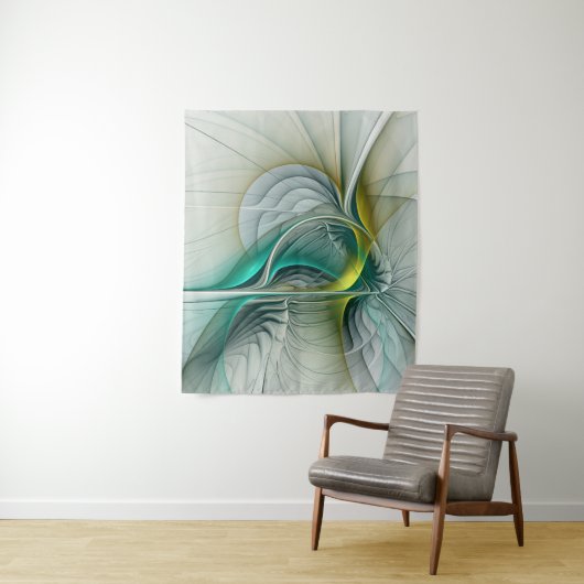 Tenture Murale Hypnotique Abstrait Golden Turquoise Turquoise Fra (En situation)