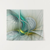 Tenture Murale Hypnotique Abstrait Golden Turquoise Turquoise Fra (Devant (Horizontal))