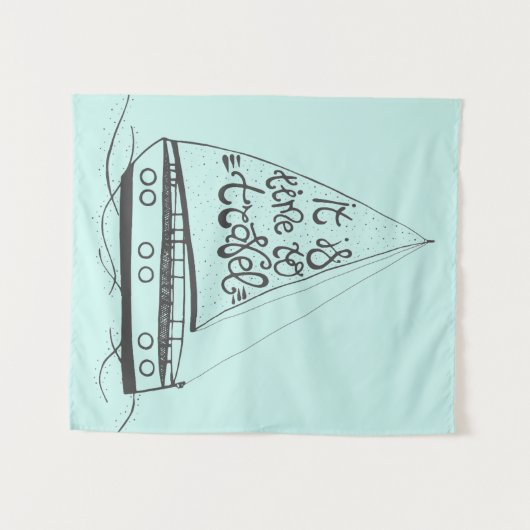 Tenture Murale Il est temps de voyager (Devant (Horizontal))