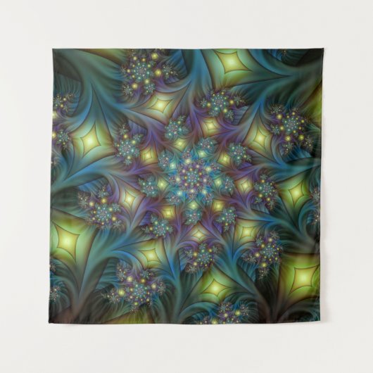 Tenture Murale Illuminé Abstrait brillant Turquoise violet Fracta (Devant)