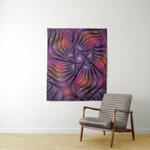 Tenture Murale Imaginaire coloré Abstrait Trippy Violet Fractal