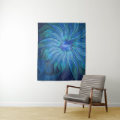 Tenture Murale Imaginaire Fleur Bleue Motif, Art Fractal Abstrait (En situation)