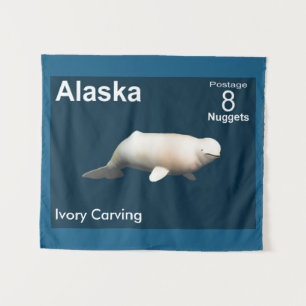 Tenture Murale Ivory Beluga - Alaska Postage