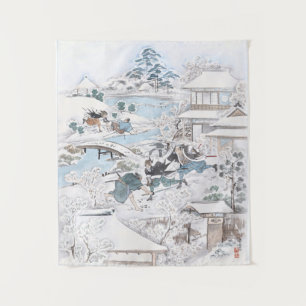 Tenture Murale Japonais Ukiyo-e de 47 Ronin sur le pont de