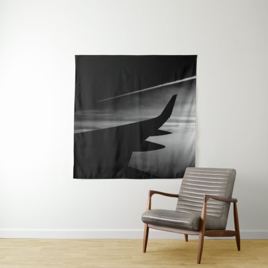 Tenture Murale Jets en noir et blanc (En situation (horizontale))