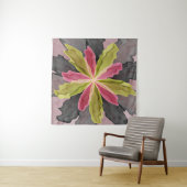 Tenture Murale Joy, Vert rose Anthracite Imaginaire Fleur Fractal (En situation)