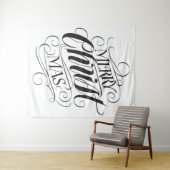 Tenture Murale Joyeux CHRISTmas Calligraphie Religieuse Script (En situation (horizontale))