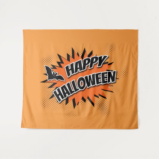 Tenture Murale Joyeux Halloween (Devant (Horizontal))