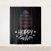 Tenture Murale Joyeux oeuf de Pâques et de Pâques avec drapeau am (Devant)