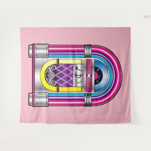 Tenture Murale Juke-box en couleurs (Devant (Horizontal))