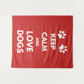 Tenture Murale Keep calm and love dogs (Devant (Horizontal))