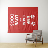 Tenture Murale Keep calm and love dogs (En situation (horizontale))