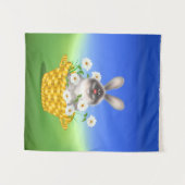 Tenture Murale Lapin dans le panier (Devant (Horizontal))