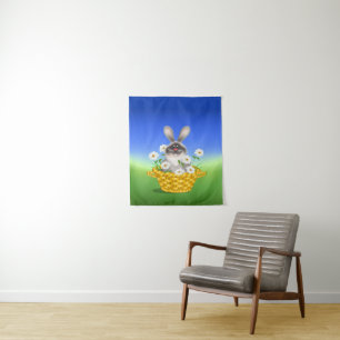 Tenture Murale Lapin dans le panier