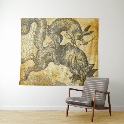 Tenture Murale lapin de brer et le renard (En situation (horizontale))