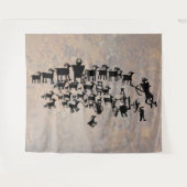 Tenture Murale Le grand panneau pétroglyphe de chasse (Devant (Horizontal))