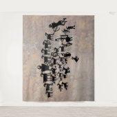 Tenture Murale Le grand panneau pétroglyphe de chasse (Devant)