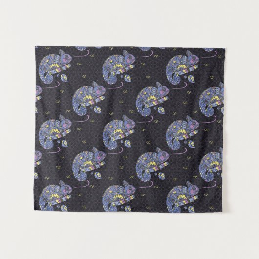 Tenture Murale Lézard de Zentangle (Devant (Horizontal))