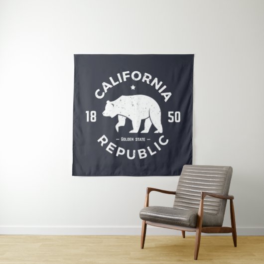 Tenture Murale Logo | de la Californie le Golden State (En situation (horizontale))
