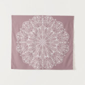 Tenture Murale Mandala blanc rose Rose de Bohême (Devant (Horizontal))