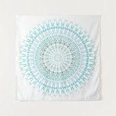 Tenture Murale Mandala blanc turquoise (Devant)
