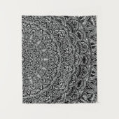 Tenture Murale Mandala noir et blanc de zen (Devant)