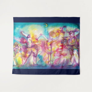 Tenture Murale MASQUERADE, Mardi Gras Masques, Danse, Musique