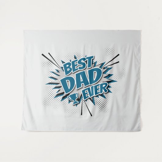 Tenture Murale Meilleur papa jamais (Devant (Horizontal))