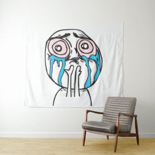 Tenture Murale mèmes le Me pleurer yeux roses fumer