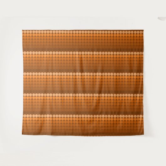 Tenture Murale Mi-siècle Mod Cercles rétro dans les tons orange (Devant (Horizontal))