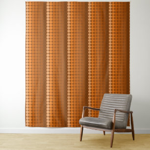 Tenture Murale Mi-siècle Mod Cercles rétro dans les tons orange