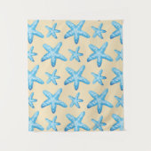Tenture Murale Motif bleu d'étoiles de mer d'aquarelle (Devant)