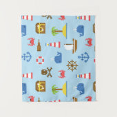 Tenture Murale Motif d'art de mer de pixel (Devant)