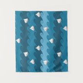 Tenture Murale Motif de papier de bateaux (Devant)