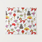 Tenture Murale Motif de symboles de la Chine (Devant (Horizontal))