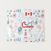 Tenture Murale Motif de symboles du Canada | (Devant (Horizontal))