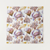 Tenture Murale Motif de vie marine d'aquarelle (Devant (Horizontal))