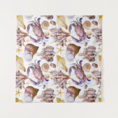 Tenture Murale Motif de vie marine d'aquarelle (Devant)