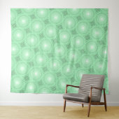 Tenture Murale Motif des cercles verts de printemps (En situation (horizontale))