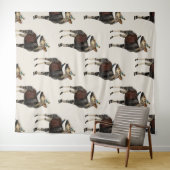 TENTURE MURALE MOTIF D'OKAPI ET D'OISEAUX (En situation (horizontale))