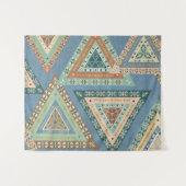 Tenture Murale Motif indien tribal | bleu extérieur de Geo X (Devant (Horizontal))
