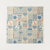 Tenture Murale Motif nautique de journal (Devant (Horizontal))