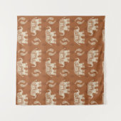 Tenture Murale Motif orange de caravane d'éléphant (Devant)