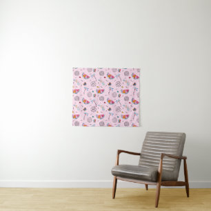 Tenture Murale Motif rose tropical de style de Memphis