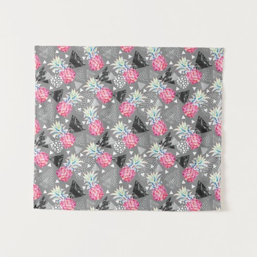 Tenture Murale Motif texturisé par ananas géométrique (Devant (Horizontal))